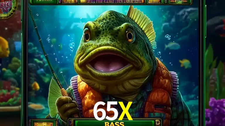 Personagem de peixe pescador do popular jogo de slot com tema de pescaria, uma das emocionantes opções de caça-níqueis para jogar e ganhar no cassino 65X.